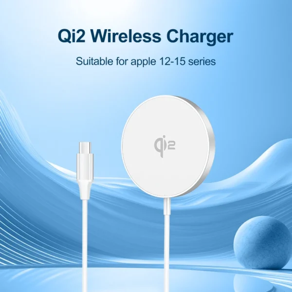 QI2 wireless charger for iphone QI2 magnetic wireless charger magnetic wireless charging for iphone 12, 13, 14, 15 series