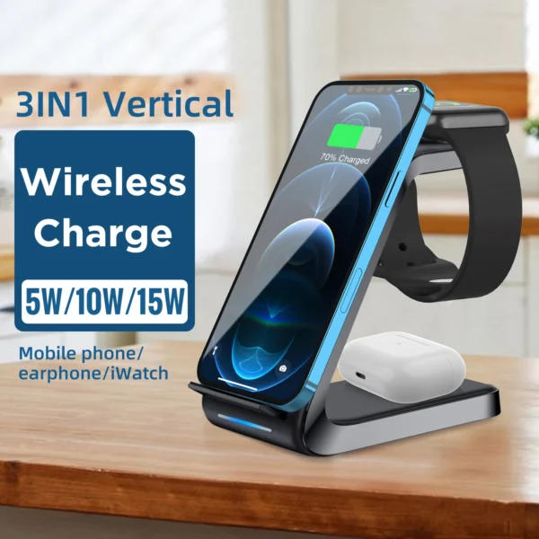 15W wireless charger 3in1 wireless charging stand dock mobile phone universal  wireless charger top sellers 2023