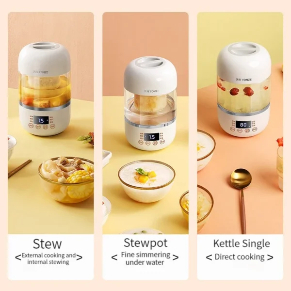 Tonze 700ml Multi-Function Bird Nest Cooker Porridge Soup Stew Cup Mini Slow Cooker To Cook Bird Nest