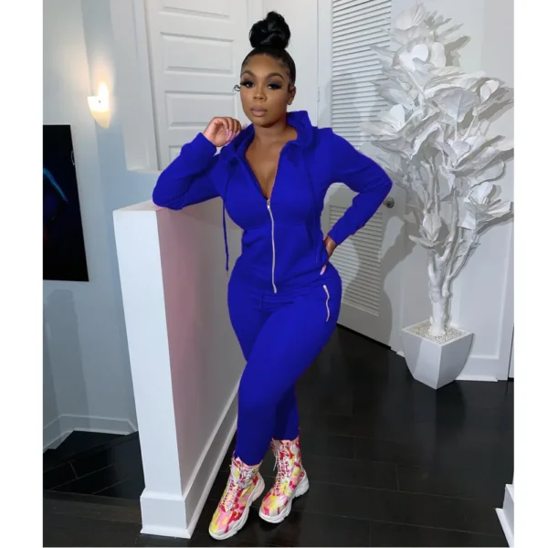 casual long sleeve hoodie sets winter 2 piece sets for women