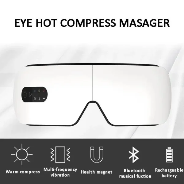 Music Function Comfortable Eye Fatigue Massage Equipment 3 Gears Hot Compression Smart Eye Massager