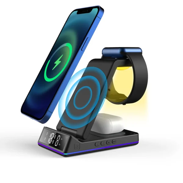 H187e65107b784b7bba5fe92e834630e46.webp New QI Market Trends Hot Selling Best Qi 5 in 1 Wireless Charger Stand,Foldable 5w/10W/15w Portable Wireless Charger