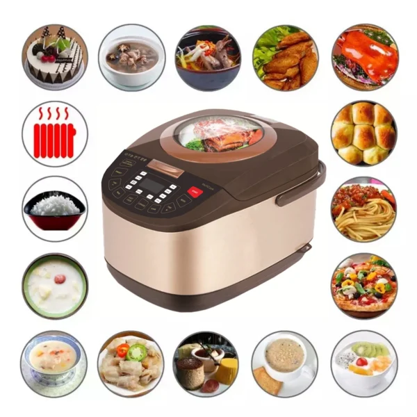 8 in 1 Stainless steel 5L slow cooker steamer saute warmer keep warm rice cooker