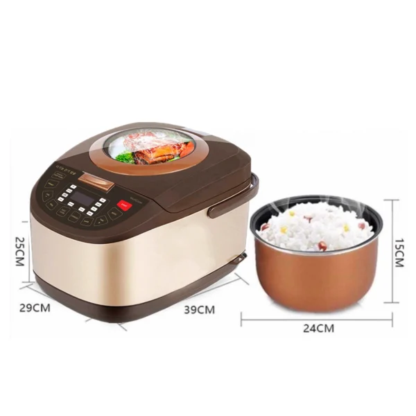 8 in 1 Stainless steel 5L slow cooker steamer saute warmer keep warm rice cooker