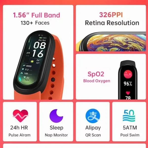 2022 NEW M6 Sport Smart Watch Men Watch Wristband Fitness Tracker Women Smartwatch Play Music Bracelet Smartband for Android iOS