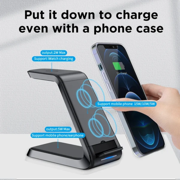 15W wireless charger 3in1 wireless charging stand dock mobile phone universal  wireless charger top sellers 2023