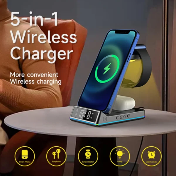 New QI Market Trends Hot Selling Best Qi 5 in 1 Wireless Charger Stand,Foldable 5w/10W/15w Portable Wireless Charger