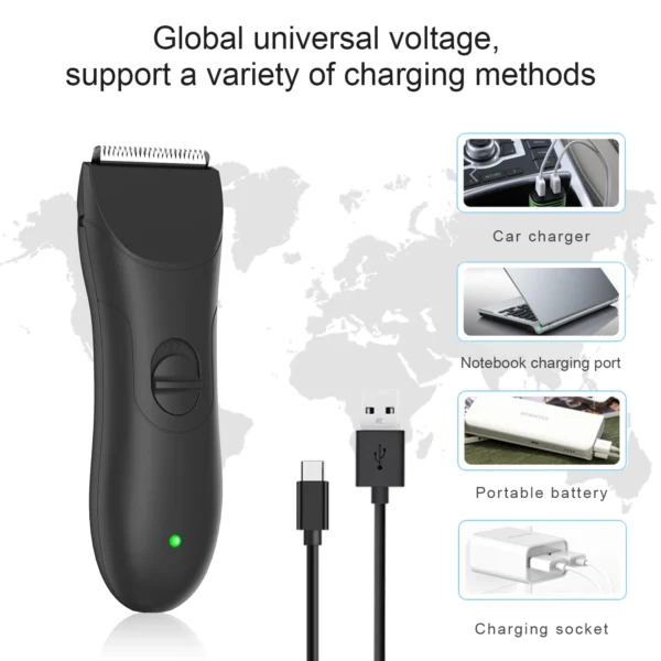 Waterproof Electric Bikini Groin Hair Groomer Trimmer Shaving Machine For Men