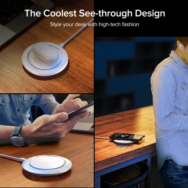 EONLINE LED 10W 15W Fast Wireless Charger For Samsung Galaxy S20 S10 S9 S8 Note 10 9 USB Qi Charging Pad For iPhone 14 13 Pro