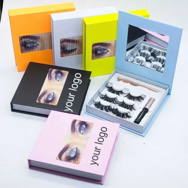 Lashes3d Wholesale Vendor 25mm Free Sample  Eyeliner Packaging Boxes Lashbook Sets Tweezers 6d Fluffy Mink Eyelash