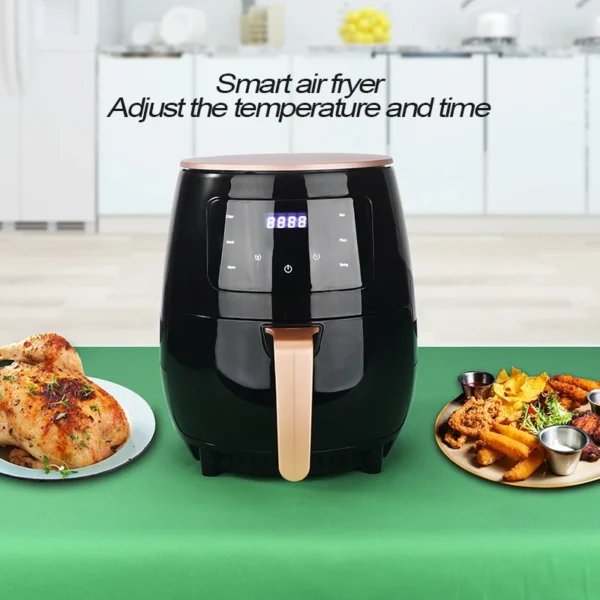 H7bd4933893744b82970d7faa38023d2bT.webp Household 4.5L Touch Screen Air Fryer Electric Deep Fryer Oven Smart Air Fryers With Independent Baskets