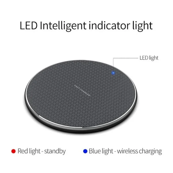 Qi Wireless Charge LED Light Mobile Fast Charging Pad Wireless Phone Charger W7A 15W 10W For iphone Apple Android Samsung Huawei