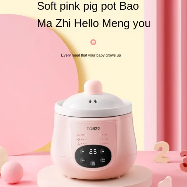 Tonze Smart Preset Mini Ceramic Liner Slow Cooker 1L For Soup Baby Porridge Bird Nest Electric Crock pot