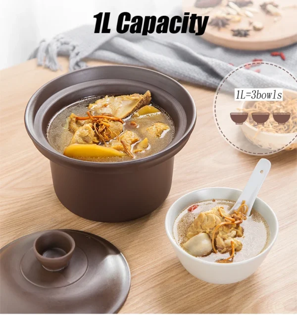 Tonze OEM Slow Cooker Portable Multi Use Electric Purple Clay Stew Pot Healthy Baby Food Crock pot Cooker