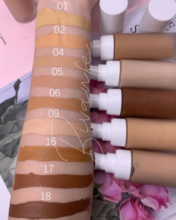 bulk small order makeup liquid private label vegan full cover water proof skin foundation