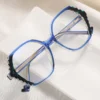 MS 82097 2023 New  Women Square Frame Gear Design TR90+CP Optical Anti-Blue Light Glasses Frame Fashion Colorful Custom Logo