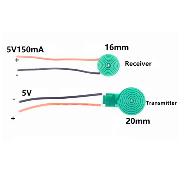 Taidacent 5V Input Electric Toothbrush Wireless Charger 16mm PCBA Board Coil 5V 200mA Wireless Charger Receiver Module