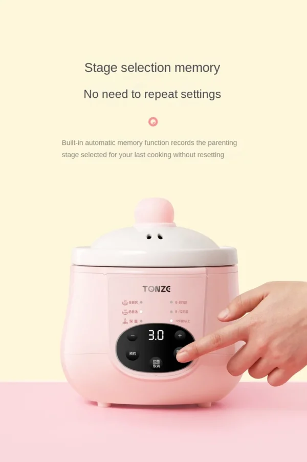 Tonze Smart Preset Mini Ceramic Liner Slow Cooker 1L For Soup Baby Porridge Bird Nest Electric Crock pot
