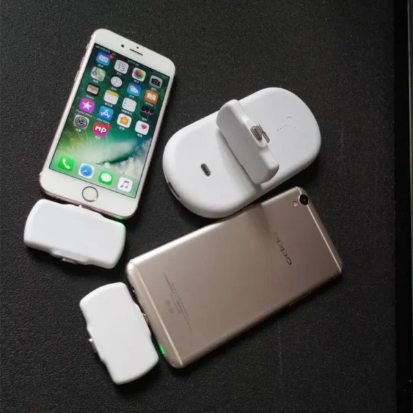 Wireless Portable Magnetic Finger Charger Power Bank for Emergency Rechargeable 5000mah Charging Station & 3 Mini Charger