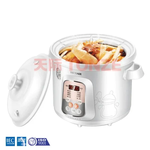 Tonze  Electric home kitchen pot cookers appliance low temperature white ceramic slow cooker with ceramic liner stew crock pot