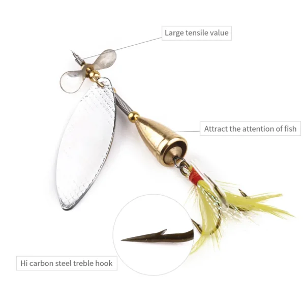 Hengjia spoon spinner Metal Rotating sequin baits 10cm 13g fishing lures gear