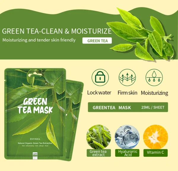 ENVISHA TOP Hot Products Of 2022 Private Label Vegan Face Mask Whitening And Moisturizing Sheet Fruit Facial Mask