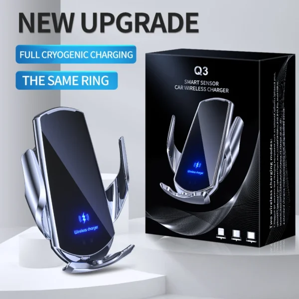 Best Selling Product 2024 Q3 Smart Sensor Car Wireless Charger 15W Qi Fast Charging Auto-clamping Car Phone Holder for Iphone15
