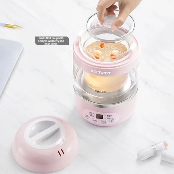 Tonze 700ml Multi-Function Bird Nest Cooker Porridge Soup Stew Cup Mini Slow Cooker To Cook Bird Nest