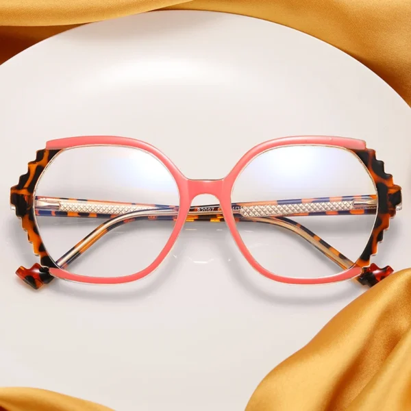 MS 82097 2023 New  Women Square Frame Gear Design TR90+CP Optical Anti-Blue Light Glasses Frame Fashion Colorful Custom Logo