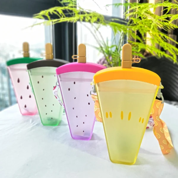 50% OFF Ins cute girl heart straw cup female student casual summer creative popsicle water cup handbag shoulder bag