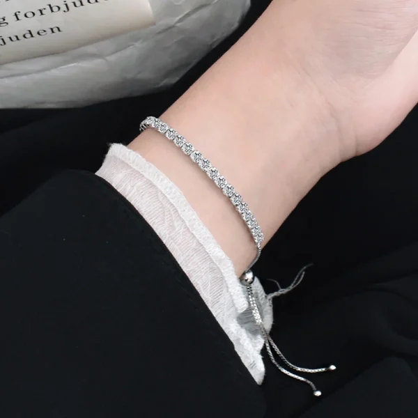 18K Gold Plated Classic Tennis Bracelet For Women Sterling Silver Adjustable Christmas Charm Bracelets & Bangles Fashion Jewelry