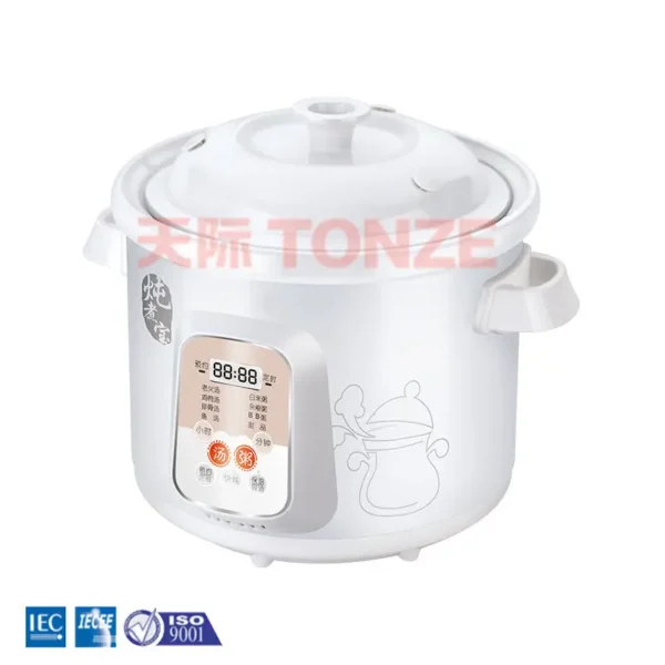 Tonze  Electric home kitchen pot cookers appliance low temperature white ceramic slow cooker with ceramic liner stew crock pot
