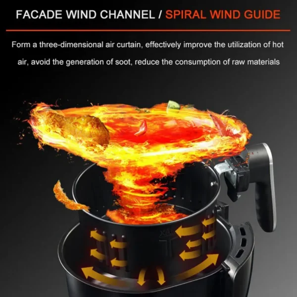 Hf01d632b547543d39b50cff53de969726.webp 1300W 2.6L Basket Digital Touch Control Multi-functional Electric Power Non Stick Air Fryer