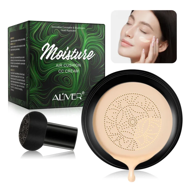 ALIVER Natural  Color Mushroom Head Air Cushion Cc Cream Stamp Air Cushion Foundation