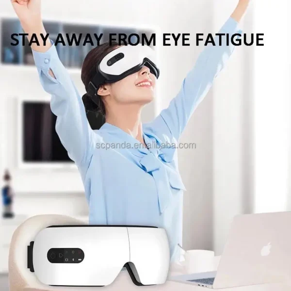 Hot compress and air pressure eye massage equipment foldable wireless portable eye massager with heat