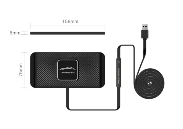 Wireless car Charger Charging pad 15w Non Slip qi Fast Charger for car Wireless Phone Charger for Android for iPhone